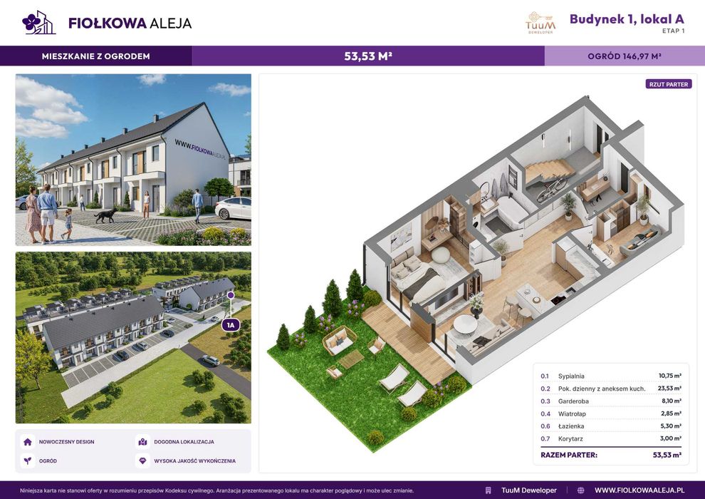 Bezczynszowe + 32m2 poddasze 2m post w cenie stan deweloperski Mega !!!