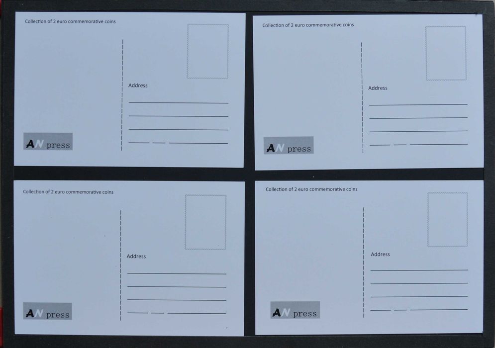 Postais - 8 unidades - tema 2 euros comemorativos - olx X10498