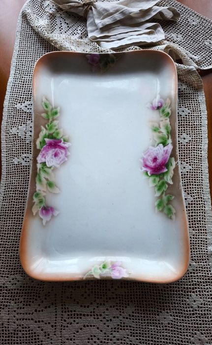 Блюдо большое соусник фарфор фаянс Кузнецов антиквариат посуда подарок