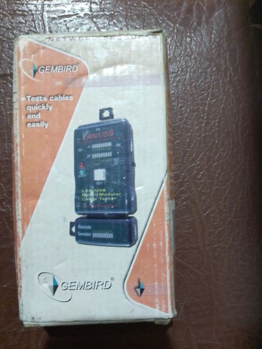 Прилад Gembird для перевірки кабелів USB і LAN (витая пара)