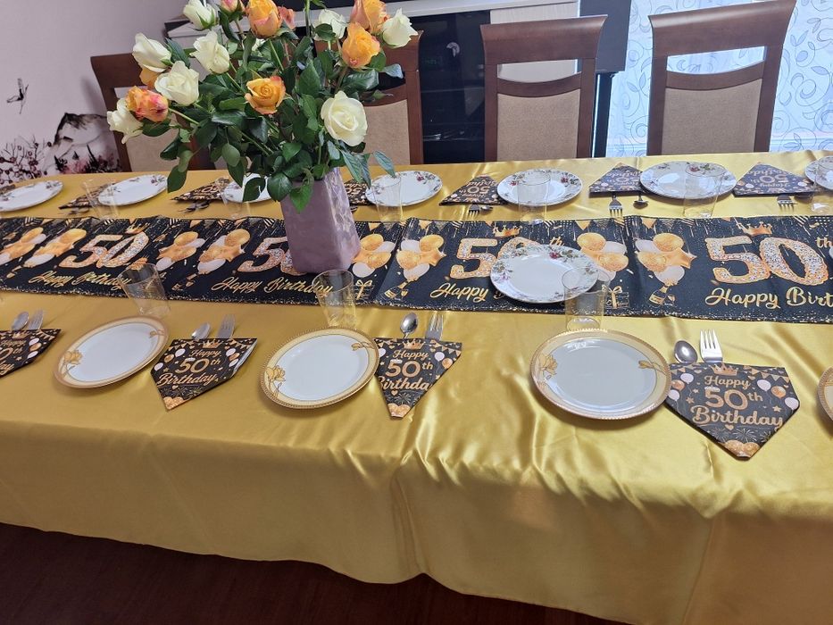 Obrus złoty 3 m, bieżnik