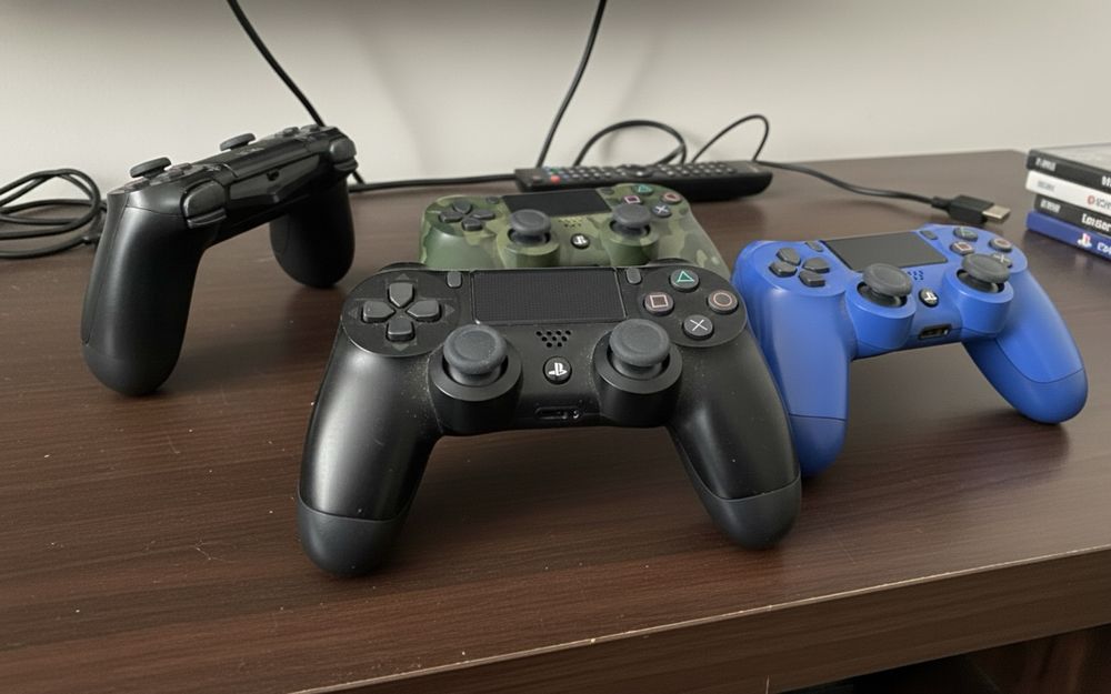 PS4 Slim + Comandos DualShock – Bom Estado