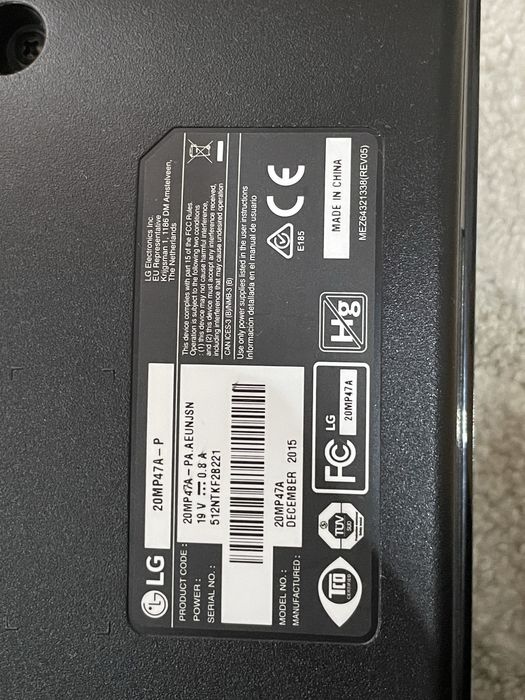 Monitor LG de 20 polegadas