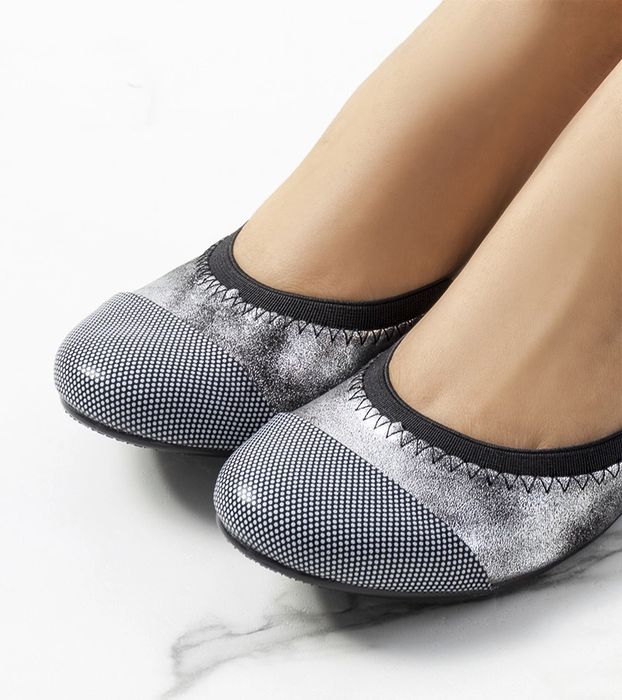 Srebrne baleriny w groszki Marlin