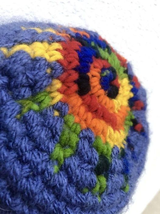 Шерстяная винтажная вязанная шапка панама ручной работы stussy