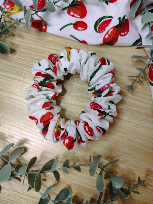 Scrunchie do włosów Slim Tutti frutti Wiskoza