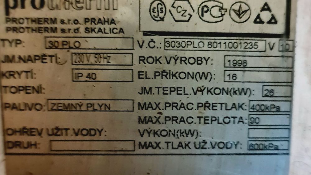 Котел газовий protherm 25kw,чугунний,б/у.