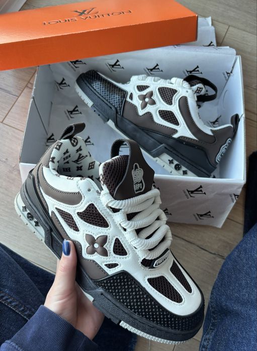 !БЕЗ  Передплат! Louis Vuitton Skate Sneaker Brown White