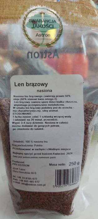 Len brązowy nasiona 250g