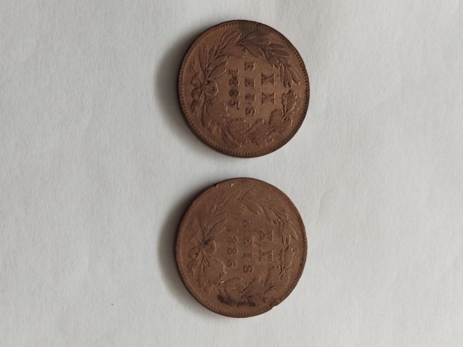 Moedas XX Reis 1885/86