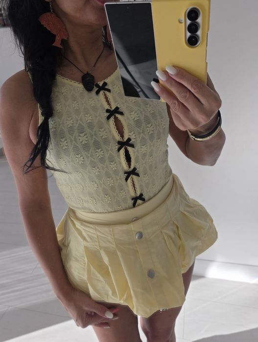 Body koronkowe giorgia fashion caroline butik pastelowe kokardki nowe