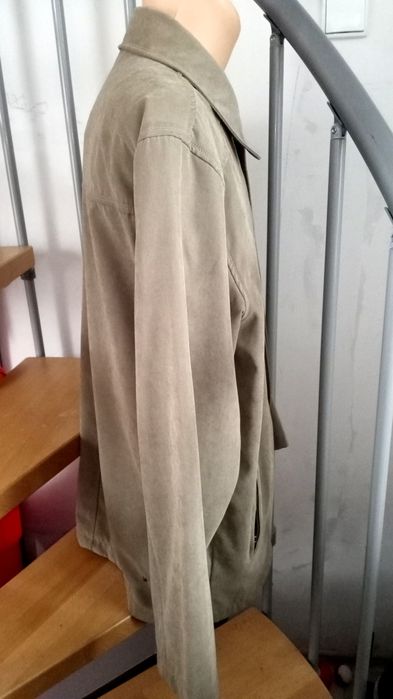 Płaszcz przejściowy wioseny klasyczny suwaki kieszenie odcień ziemisty