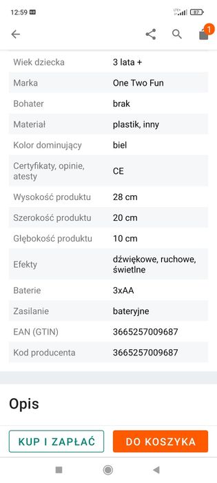 Interaktywny Robot One Two Fun