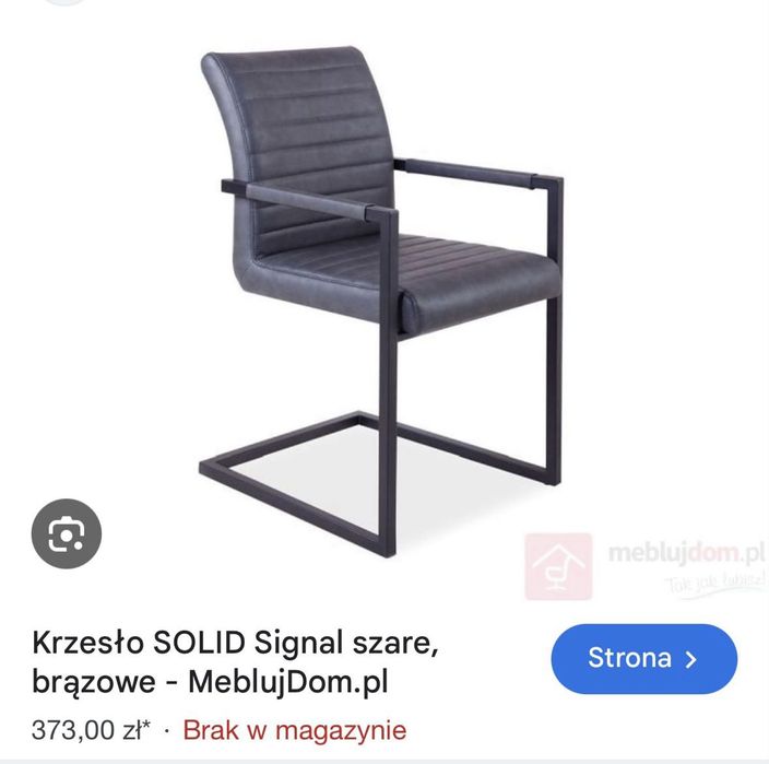 Krzesło do salonu, jadalni itp.firmy Solid Signal kolor szary