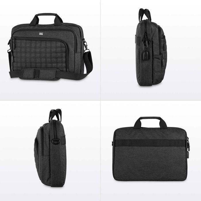 Сумка для ноутбука, 2E CrossSquares 16", нейлон, чорна,-19,9%