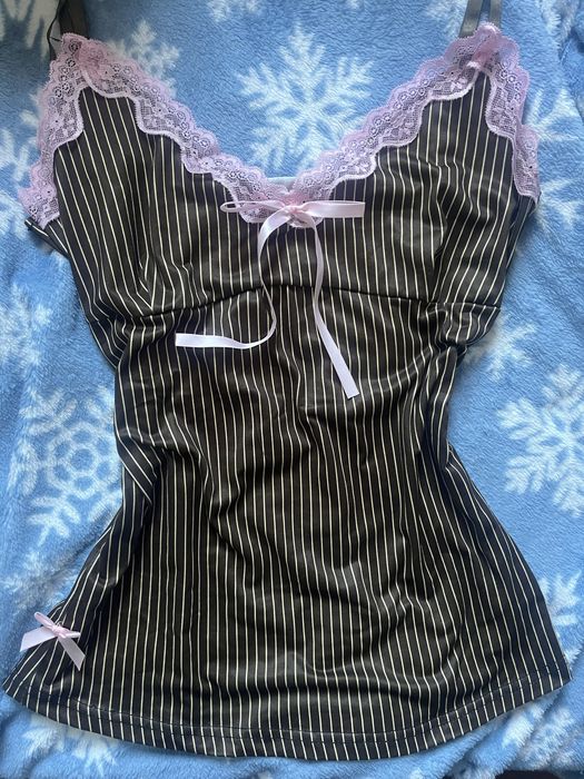 майка рожево-коричнева coquette y2k babydoll