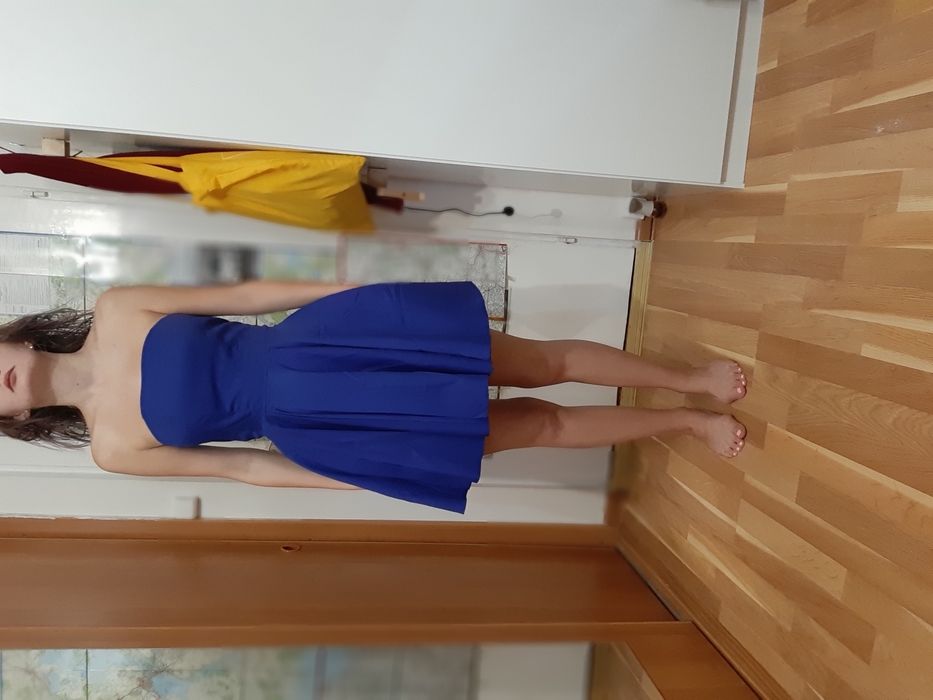 Sukienka weselna rozmiar S habrowo kobaltowa