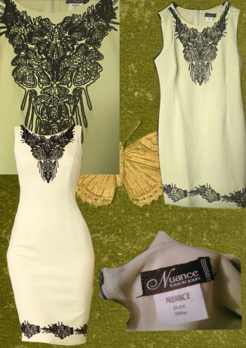 Elegancka sukienka Nuance haft wesele koktajlowa ołówkowa