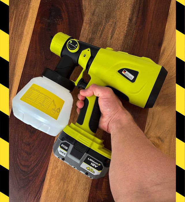 TANIO pistolet do malowania drewna pasuje do baterii RYOBI 18V