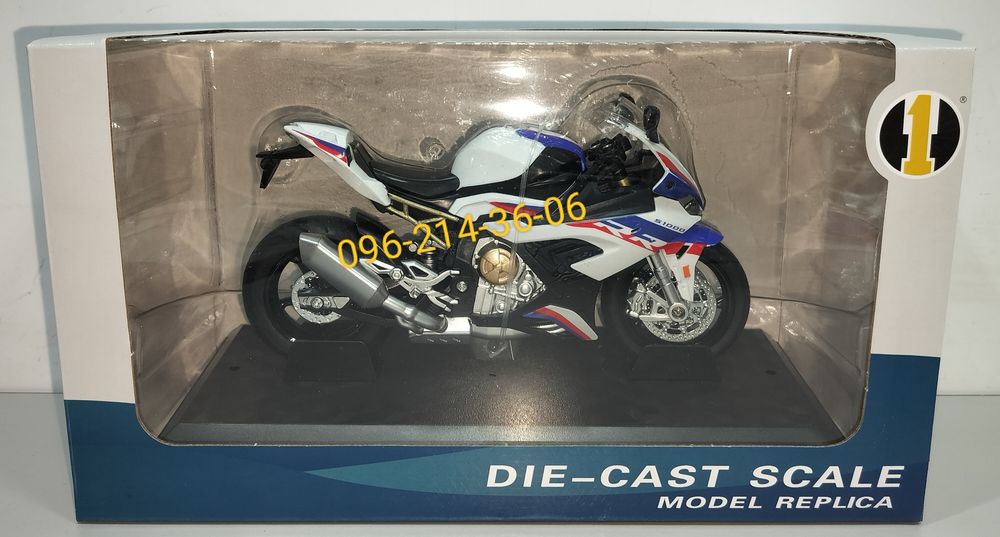 BMW S1000RR модель мотоцикла 1:12 со светом, металл.