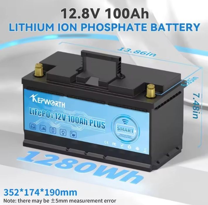 Акумулятор Kepworth LiFePO4 12V / 100Ah з Bluetooth (Smart BMS 3)