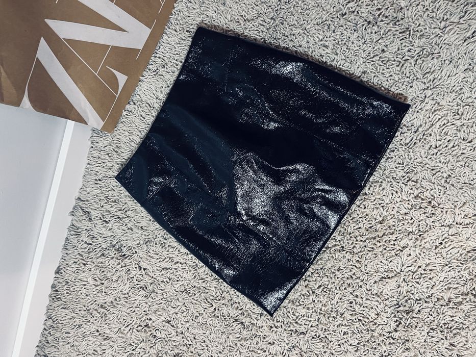 Spodniczka czarna ekoskora rozm XXS nowa HM trapez