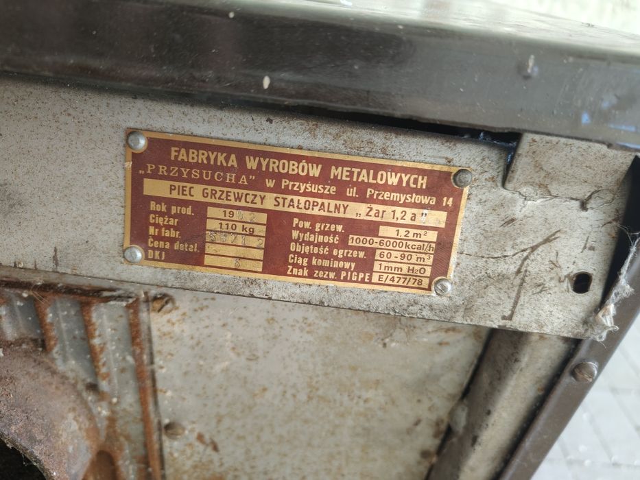 Sprzedam stary piec zabytkowy Żar 1,2a