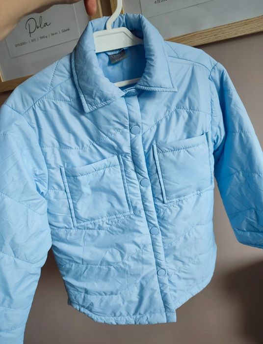 Niebieska kurtka koszulowa przejściowa przejściówka 116