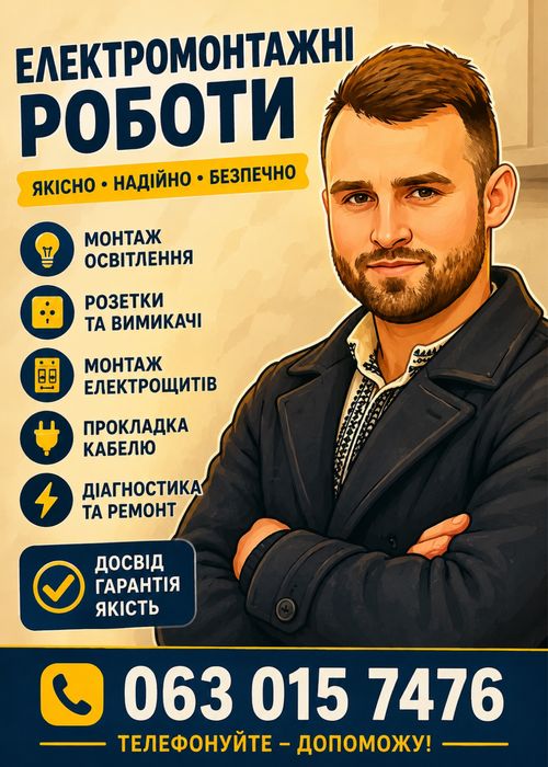 Електромонтажні роботи у Львові та області!!!