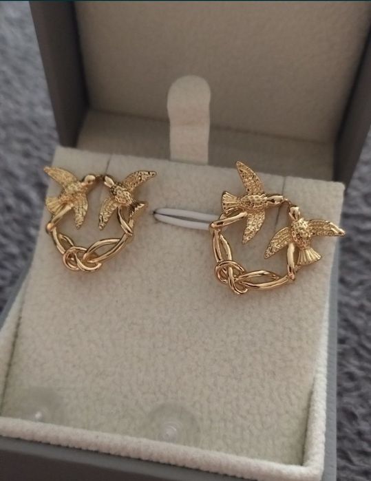 Nowe kolczyki jaskółki pinko w kolorze żółtego złota