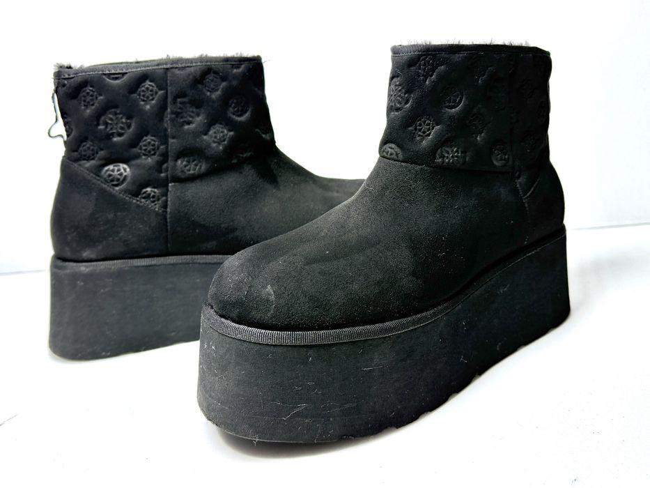 Botki platforma czarne Guess JILA ocieplane zimowe r. 38
