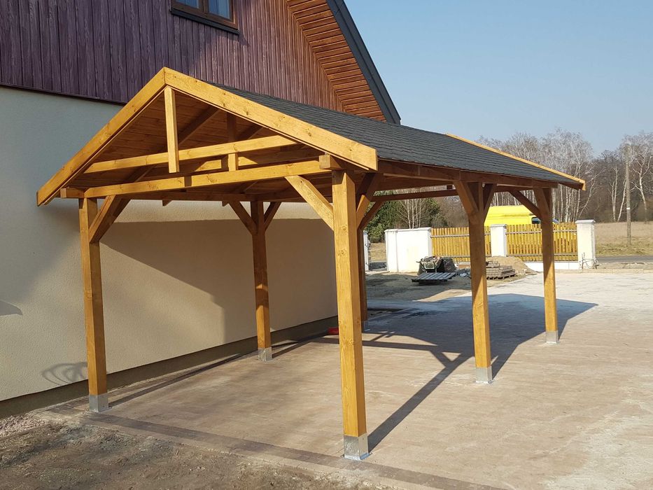 Wiata Samochodowa IZA 2w1 Domek Narzędziowy Garaż 5x6m DREWNOTRIK.PL