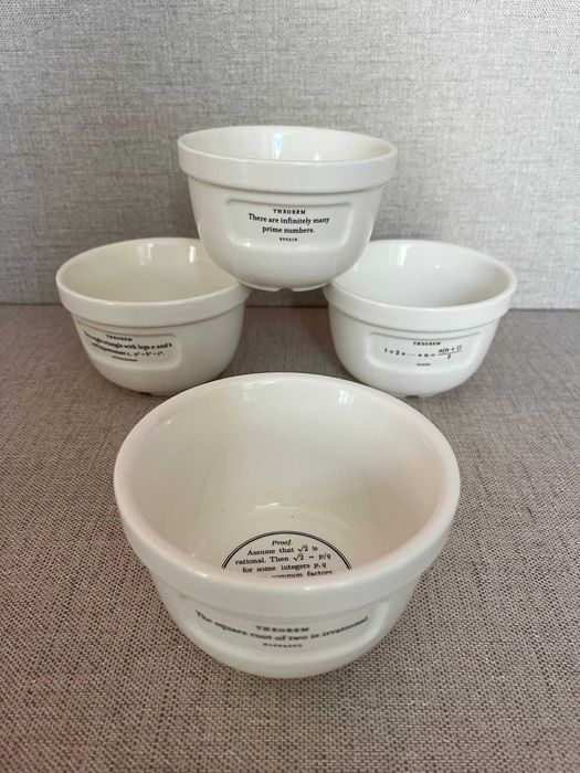 Conjunto 4 Taças Cerâmica "The Proof is in the Pudding"