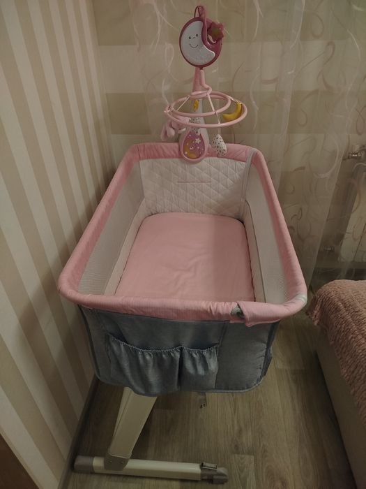 Кроватка-колиска Lionello, приставна люлька для немовляти