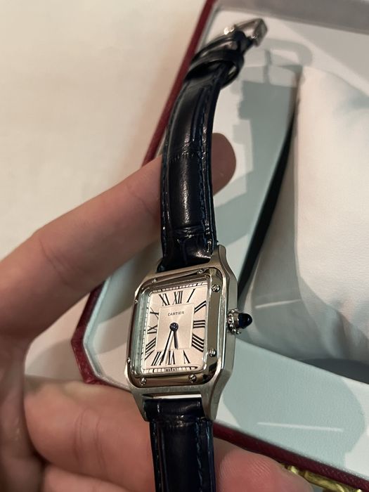 Relogio Cartier Santos-Dumont- Aço e couro - Full Set