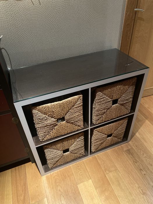 Estante modular com Cesto, alga, 32x33x32 cm