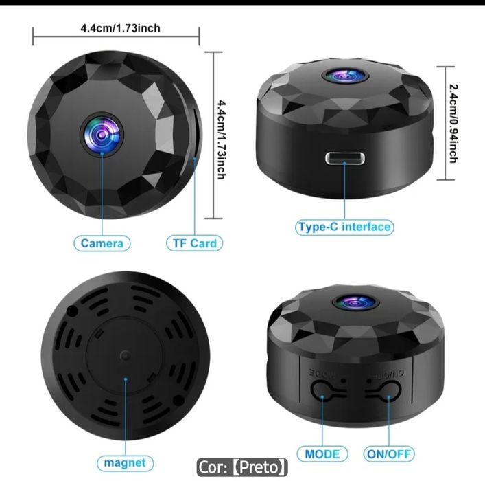Mini camera de vigilância, segurança e protecção da sua casa