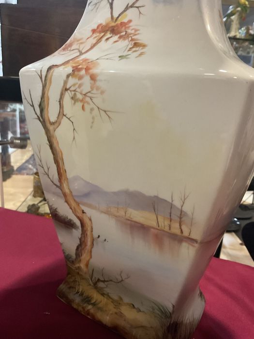 Grande vaso com tampa foo dog pintura manual 50 cm