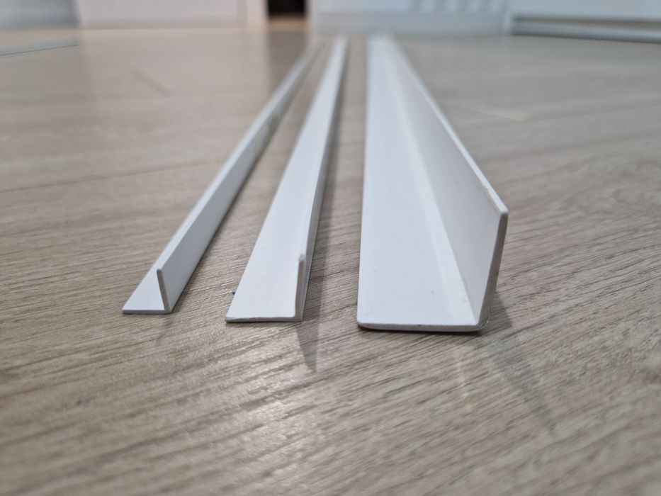 3x profil kątownik biały PCV 1 metr / plastikowy