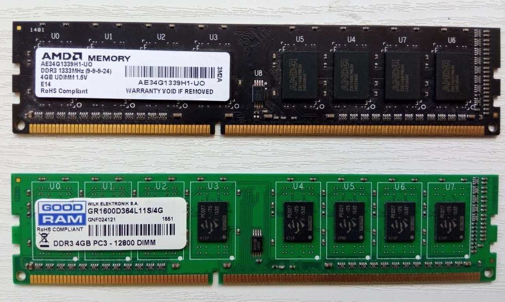 Модули оперативной памяти для компьютера DDR3 обьем 4Gb 1600Mhz (Hynix, Kingston, GoodRam)