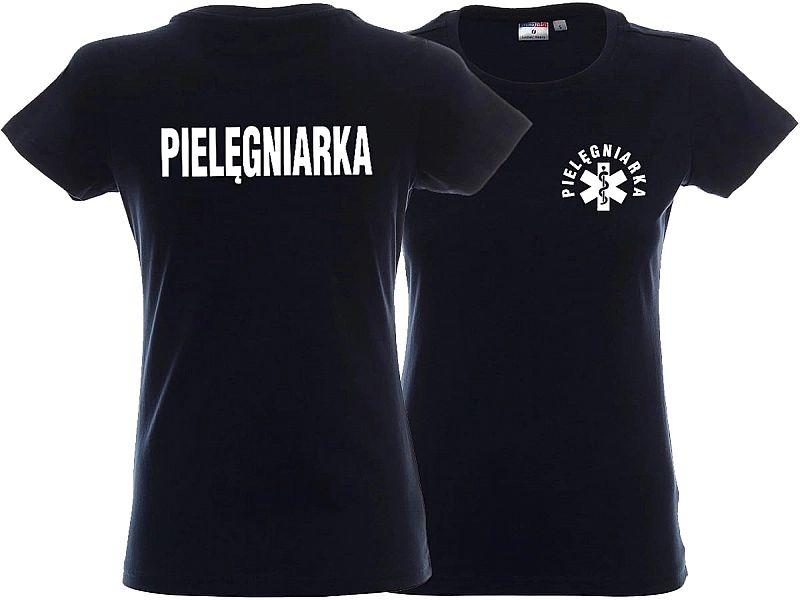 Koszulka damska PIELĘGNIARKA granatowa (XL)
