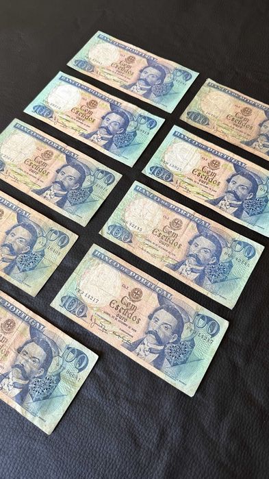 Lote 9 Notas - 100 Escudos - 1965