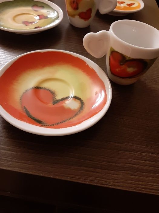 komplet filiżanek do kawy espresso 6 szt. + cukiernica