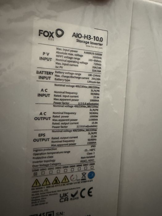 Foxess AIO H3-10 magazyn energii 10kw pojemnosc 10 kWh fotowoltaika