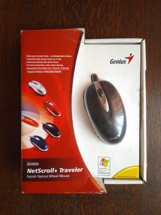 Новая мышь Genius NetScroll+ Traveler оптическая PS/2 в упаковке