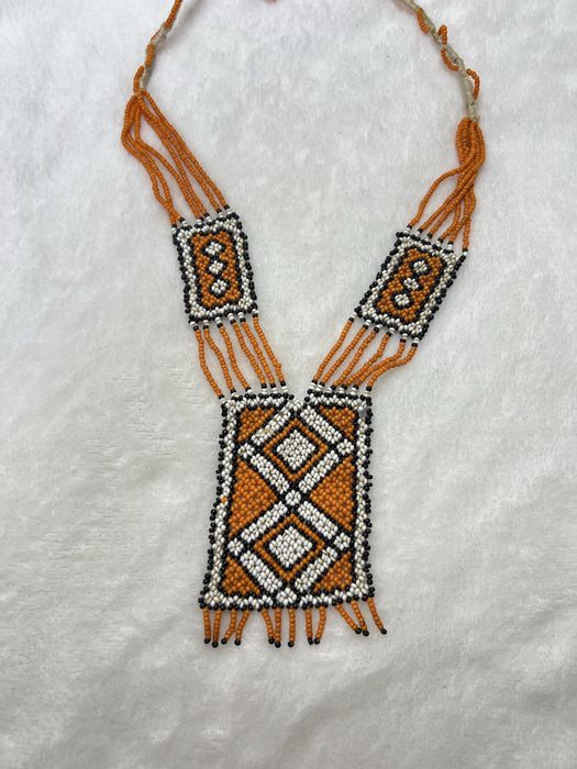 Naszyjnik koraliki Loom Biblata 70s vintage etniczny etno handmade 20
