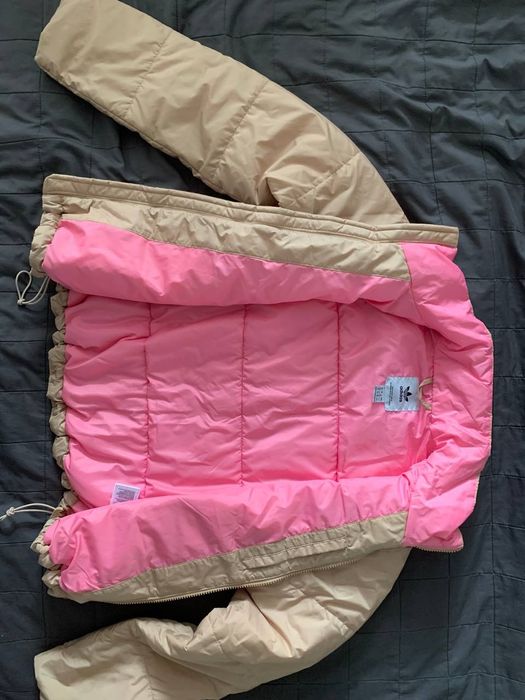 Демісезонна куртка Adidas (Short Puffer Jacket НM2614 Бежевий Loose Fit)