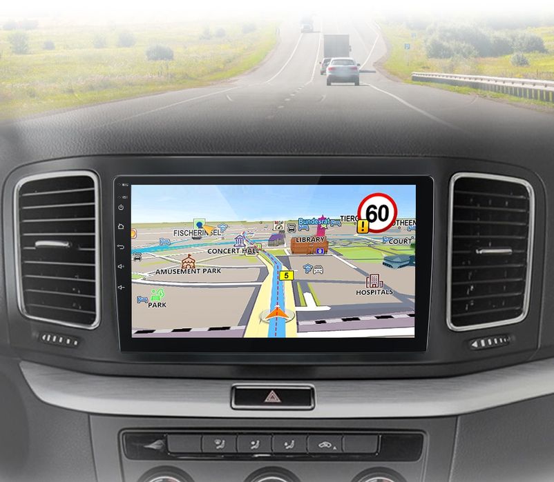 Rádio Android 9" VW Sharan Seat Alhambra 2012-18 GPS Carplay Wi-Fi BT