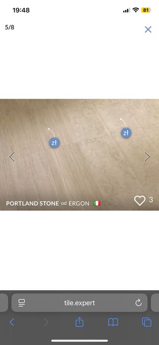 Nowe 2 opakowania płytek PORTLAND STONE VEIN CUT 60 cm 120cm