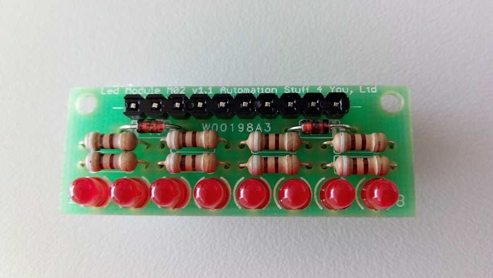 Placa com 8 leds verde ou vermelha, funciona com arduino, avr, pic